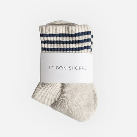 Le Bon Shoppe Girlfriend Socks Oatmeal with Black